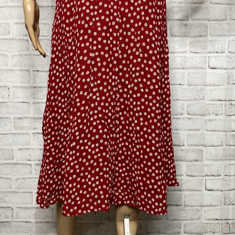 Reformation Red floral wrap Midi Dress - Picture 10 of 10